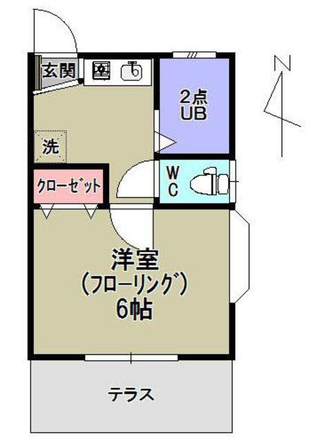 ハイツビレイ(1K/1階)の間取り写真