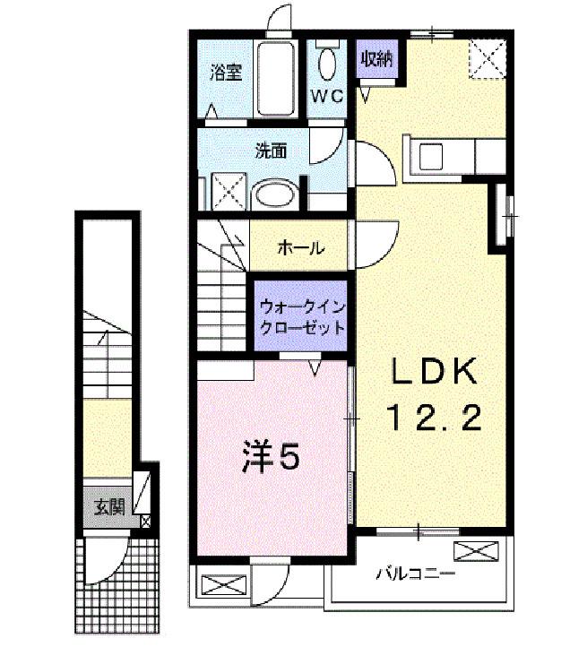 ヴィクトリー III(1LDK/2階)の間取り写真