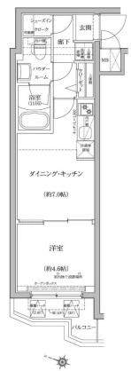 パティーナ蒲田(1DK/2階)の間取り写真