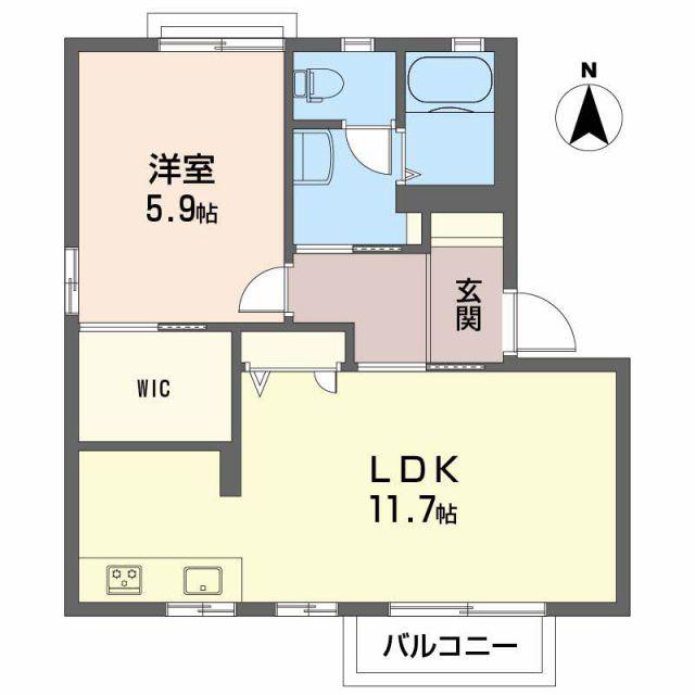 すみれハイツ(1LDK/2階)の間取り写真