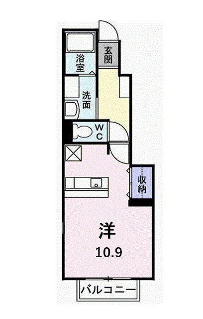 セイバリーハウスA(ワンルーム/1階)の間取り写真