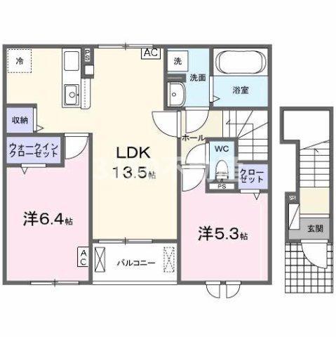 エス ウィステリア II(2LDK/2階)の間取り写真