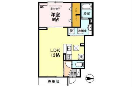 イースト VILLAGE 2015(1LDK/1階)の間取り写真