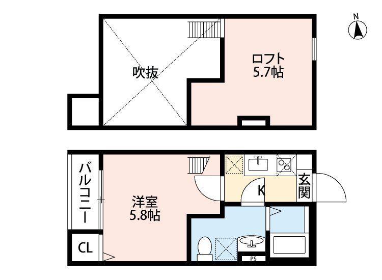 ブライトメゾン BRIGHT MAISON(1K/2階)の間取り写真
