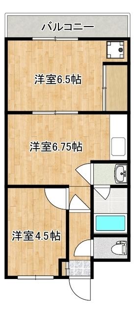 シンセリティ小串(2DK/2階)の間取り写真