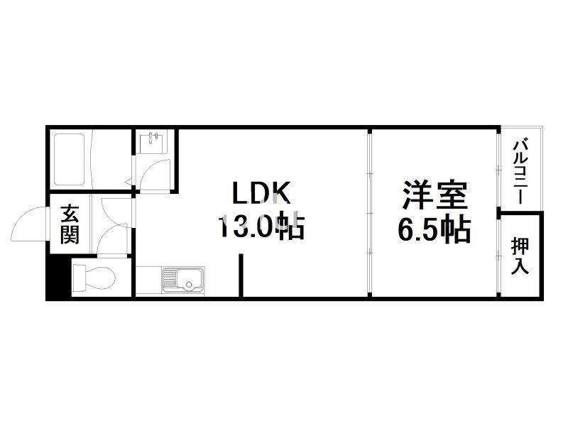 豊里グランドハイツ(1LDK/2階)の間取り写真