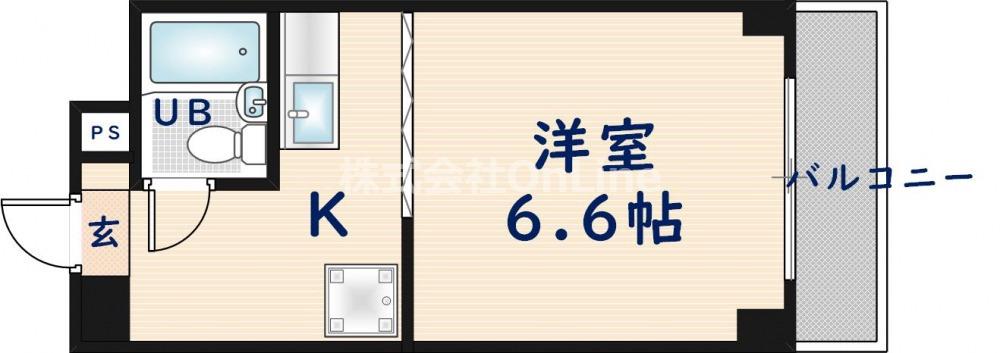 レジデンスやまびこ(1K/4階)の間取り写真