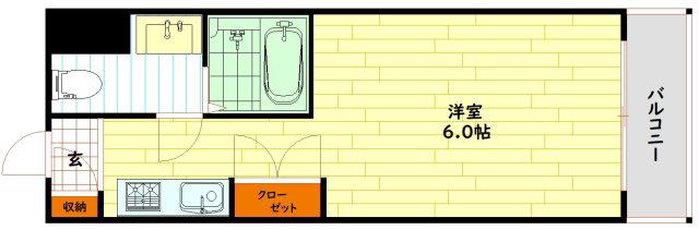 パティオ京橋(ワンルーム/4階)の間取り写真