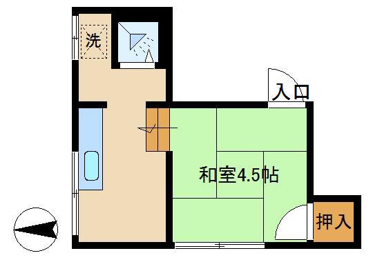 清瀬荘(1K/2階)の間取り写真