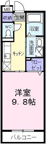 ロジュマン(1K/2階)の間取り写真
