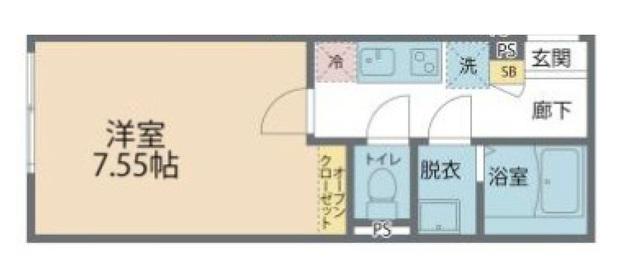 カインドネス篠崎(1K/3階)の間取り写真