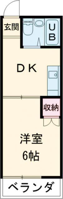 コーポ平成I(1DK/1階)の間取り写真