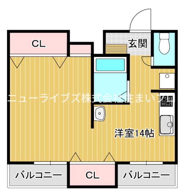 京阪プリンスマンション(ワンルーム/3階)の間取り写真