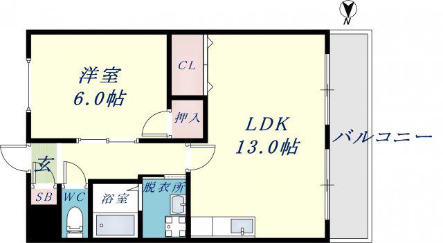 バレイシティ(1LDK/3階)の間取り写真