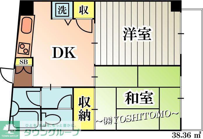 クレセントマンション富士見台(2DK/1階)の間取り写真