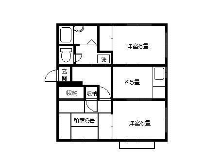 山口ハイツ(3K/2階)の間取り写真