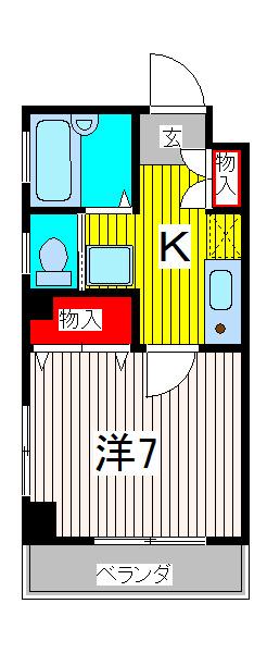 田口ビル(1K/2階)の間取り写真