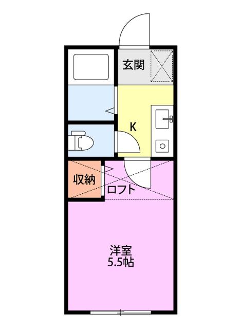 ハーモニック優(1K/1階)の間取り写真