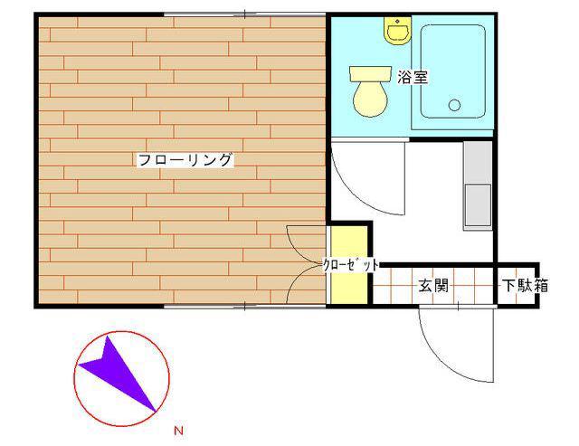 第二ハウスロイヤル(1K/1階)の間取り写真