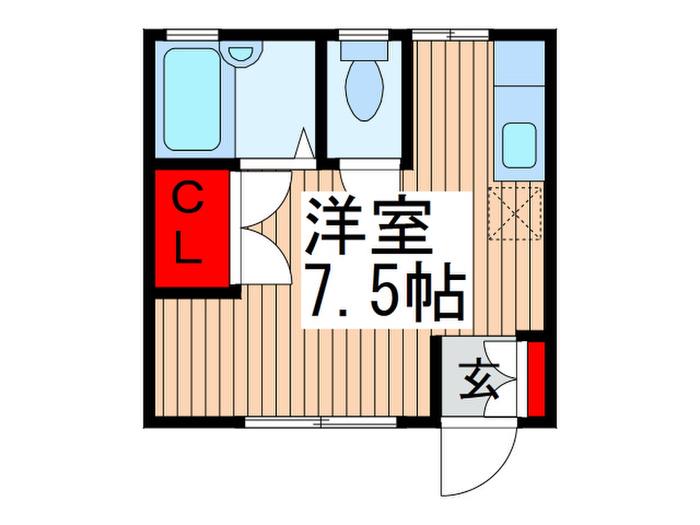 コーポ中根(ワンルーム/1階)の間取り写真