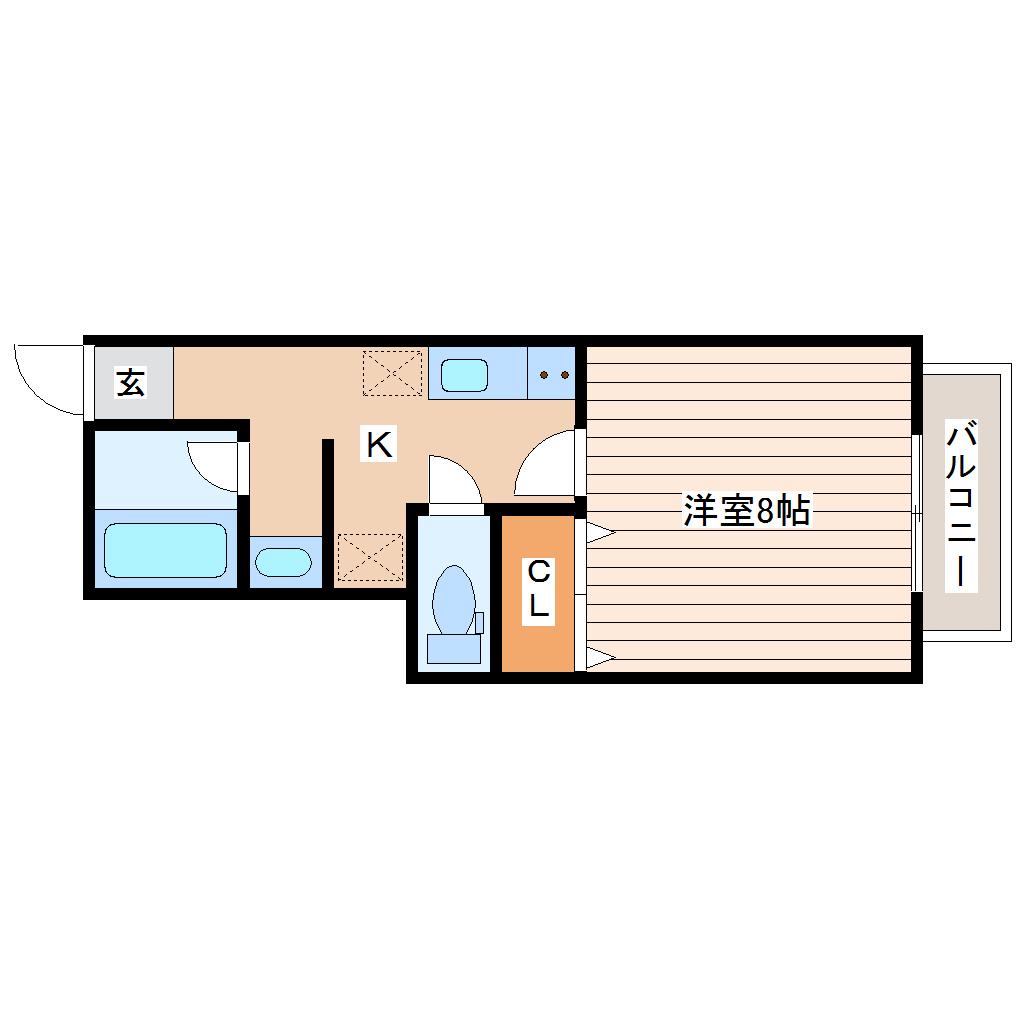 アスコット中野栄(1K/1階)の間取り写真
