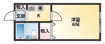 マンションメグミ田口(1K/2階)の間取り写真