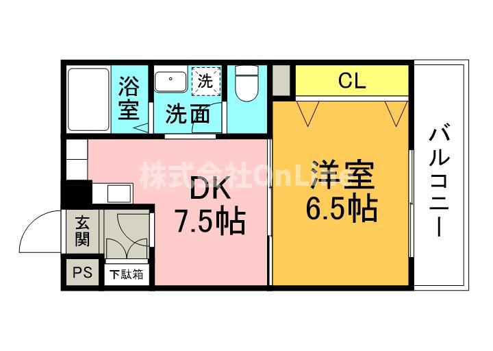 三福ロイヤルマンション(1DK/2階)の間取り写真