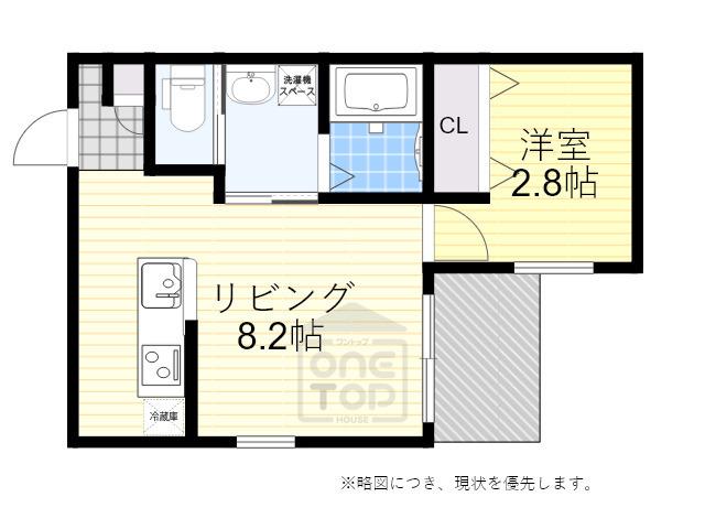 リアコート豊中岡町(1LDK/2階)の間取り写真
