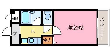 リカーズマンション(1K/3階)の間取り写真