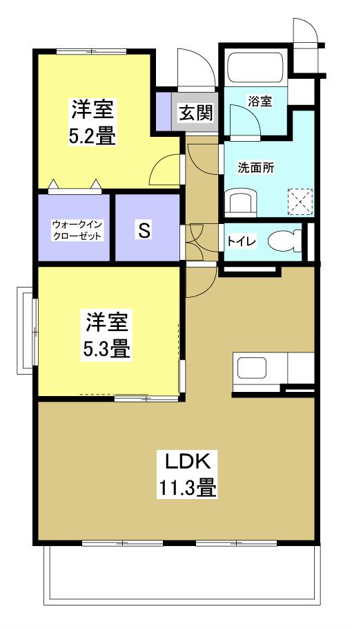RICKY-22(2LDK/3階)の間取り写真