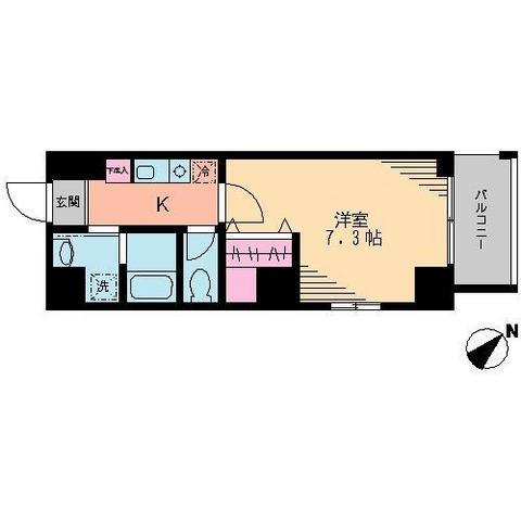 シャルテ堀切(1K/6階)の間取り写真