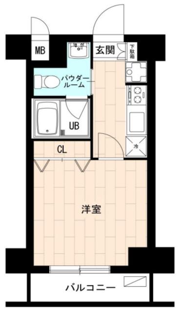 エースハイツ森下(1K/4階)の間取り写真