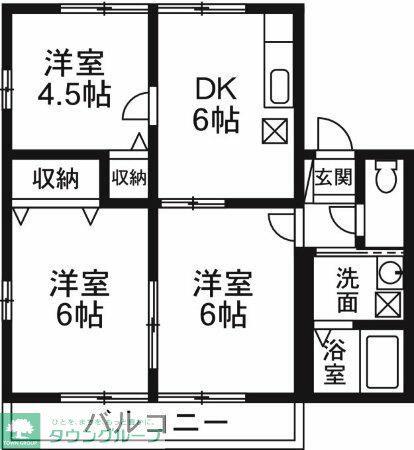 ハイム連取A(3DK/1階)の間取り写真
