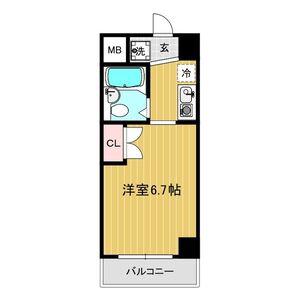 リアライズ伝馬(1K/8階)の間取り写真