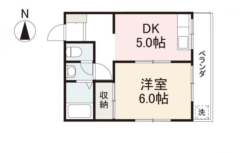 都倉ビル(1DK/4階)の間取り写真