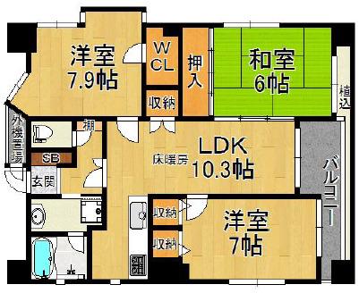 プリマ梅田東(3LDK/6階)の間取り写真