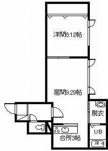 ROZERIA(1LDK/1階)の間取り写真