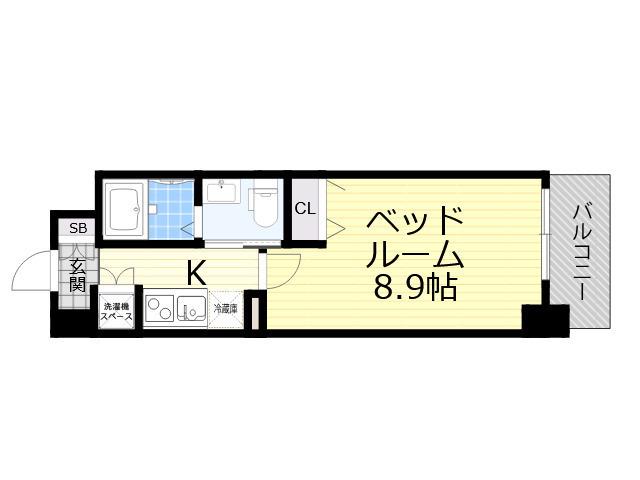 レジデンス京橋スクエア(1K/11階)の間取り写真