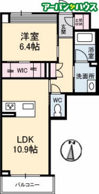 ソレイユコート中仙道(1LDK/2階)の間取り写真
