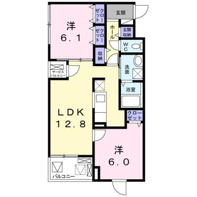 メゾンド 正(2LDK/2階)の間取り写真