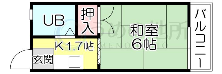 パナハイツ(1K/2階)の間取り写真