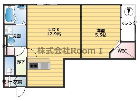 AGIO空堀 旭化成ヘーベルメゾンHEBEL HAUS(1LDK/1階)の間取り写真