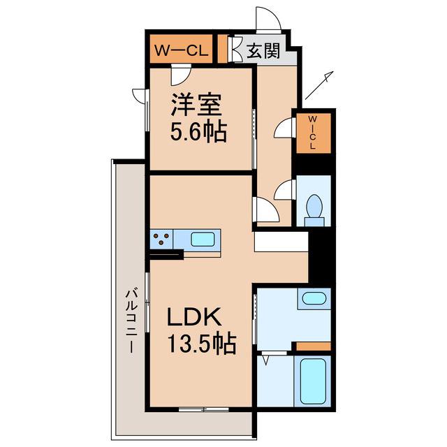 BEREO PLAISANT(1LDK/2階)の間取り写真