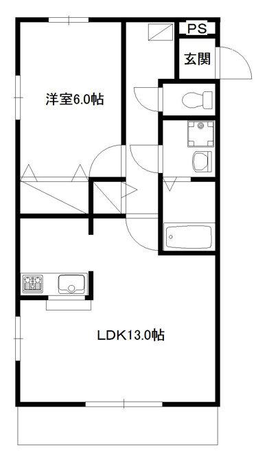 MAISON LAFITE(1LDK/1階)の間取り写真