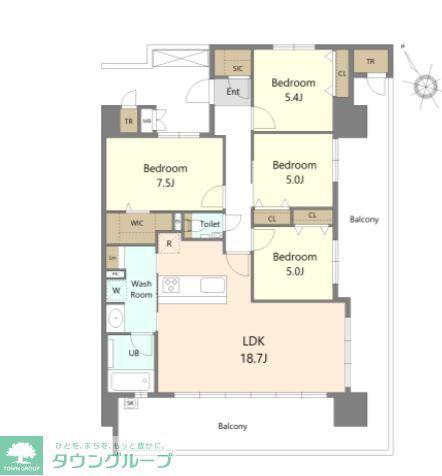 S-RESIDENCE愛宕サウス(4LDK/6階)の間取り写真