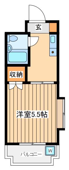ハイタウン多摩川NO2(1K/3階)の間取り写真
