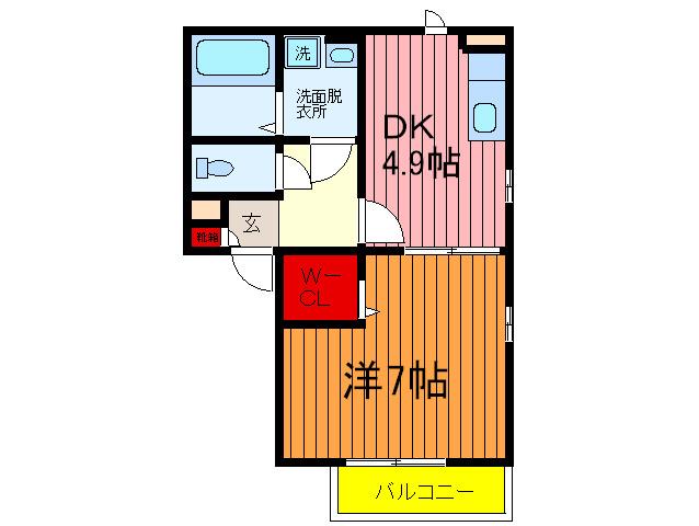 アネックス浮間II(1DK/1階)の間取り写真