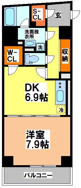 THE PALMS 三鷹(1DK/2階)の間取り写真