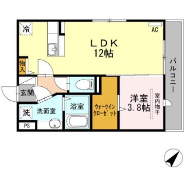 コンフォート光丘(1LDK/2階)の間取り写真