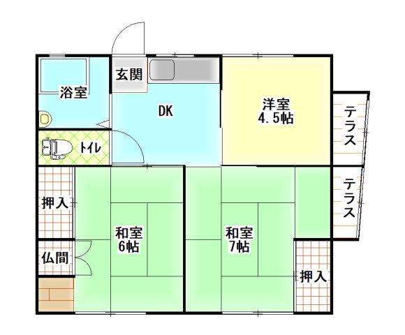 池田ハイツ(3DK/1階)の間取り写真